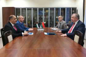 The BelCCI Chairman Mikhael Miatlikov meets the Ambassador Extraordinary and Plenipotentiary of Palestine Ahmed Mohammed al-Madbuh